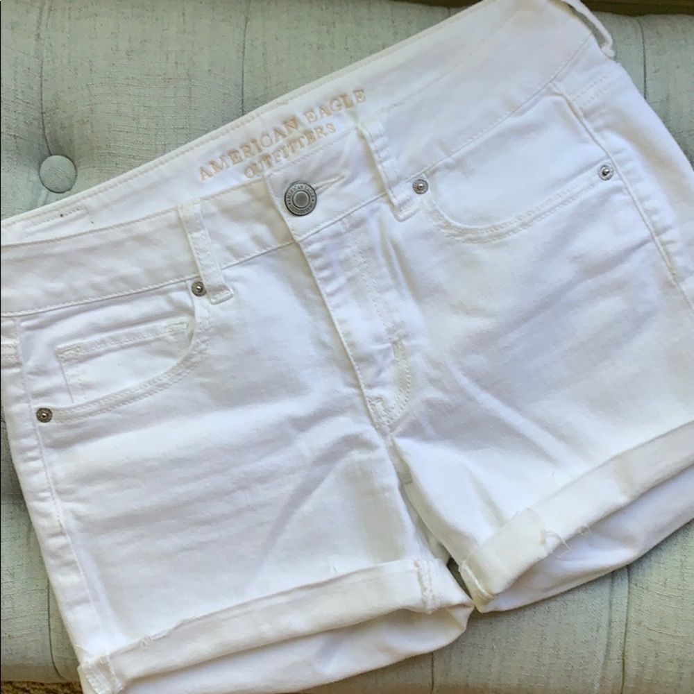 American Eagle White Jean Shorts